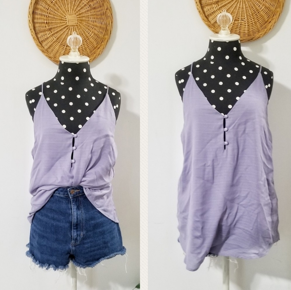 MITTOSHOP BUTTON CAMI TOP